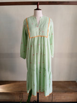 Pista Green Jamdani Apple Jam Dress