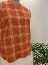 Orange Checkered Short Top
