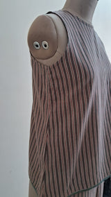 Pink Brown Stripes Kuza Co-ord Set