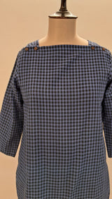 Blue Black Checkered Candytuft Co-ord Set