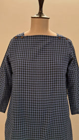Blue Black Checkered Candytuft Co-ord Set