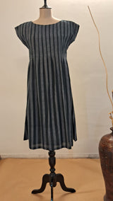 Black & Grey Striped Thulian Dress