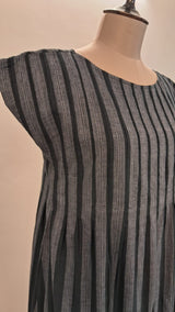 Black & Grey Striped Thulian Dress
