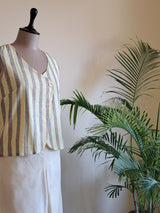Yellow & Grey Stripes Khadi Waistcoat