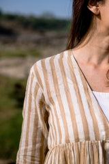 Apricot Striped Jacket Set