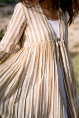 Apricot Striped Jacket Set