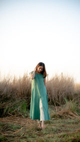 GREEN STRIPED CIGAR PANT