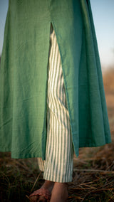 GREEN STRIPED CIGAR PANT