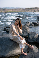 Ivory Cotton Pants