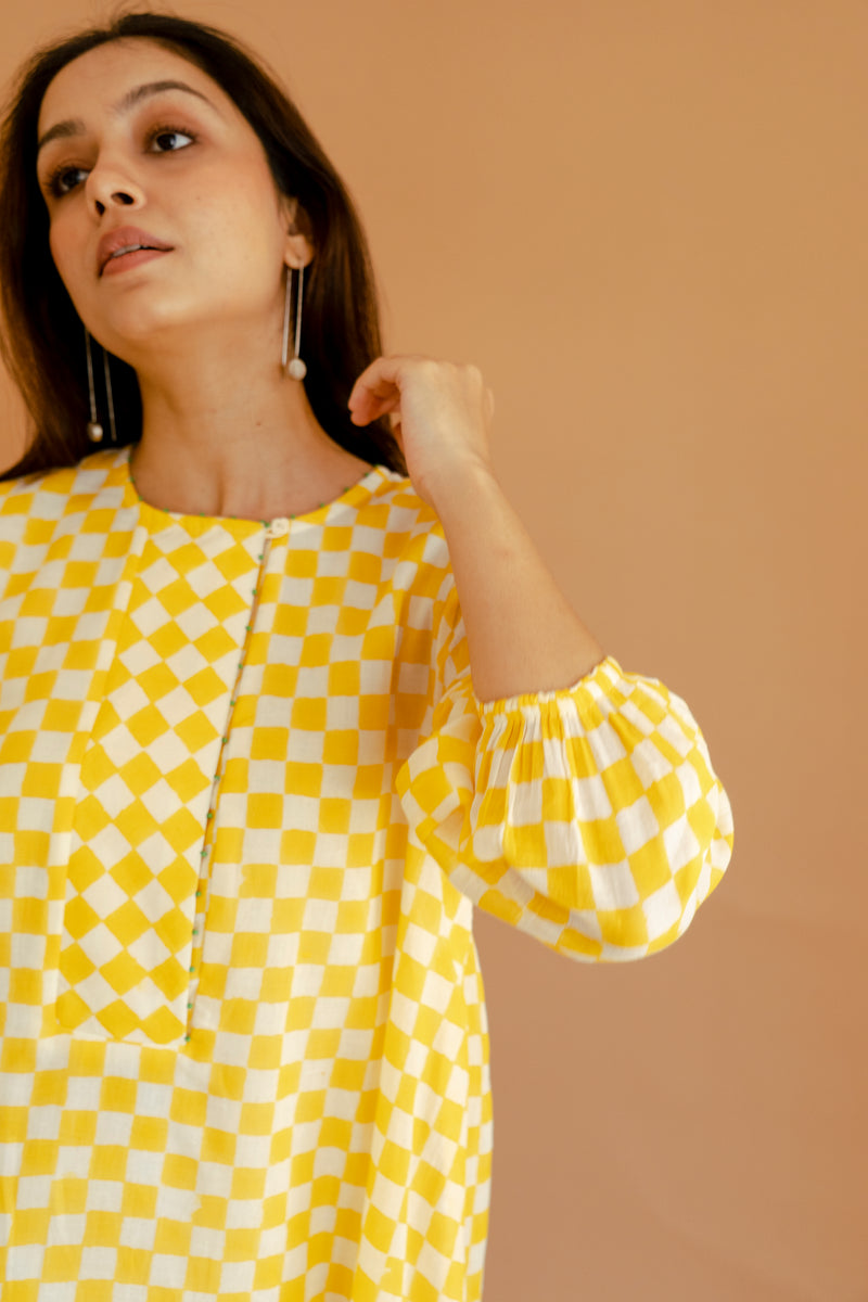 Marigold Checkmate Dress
