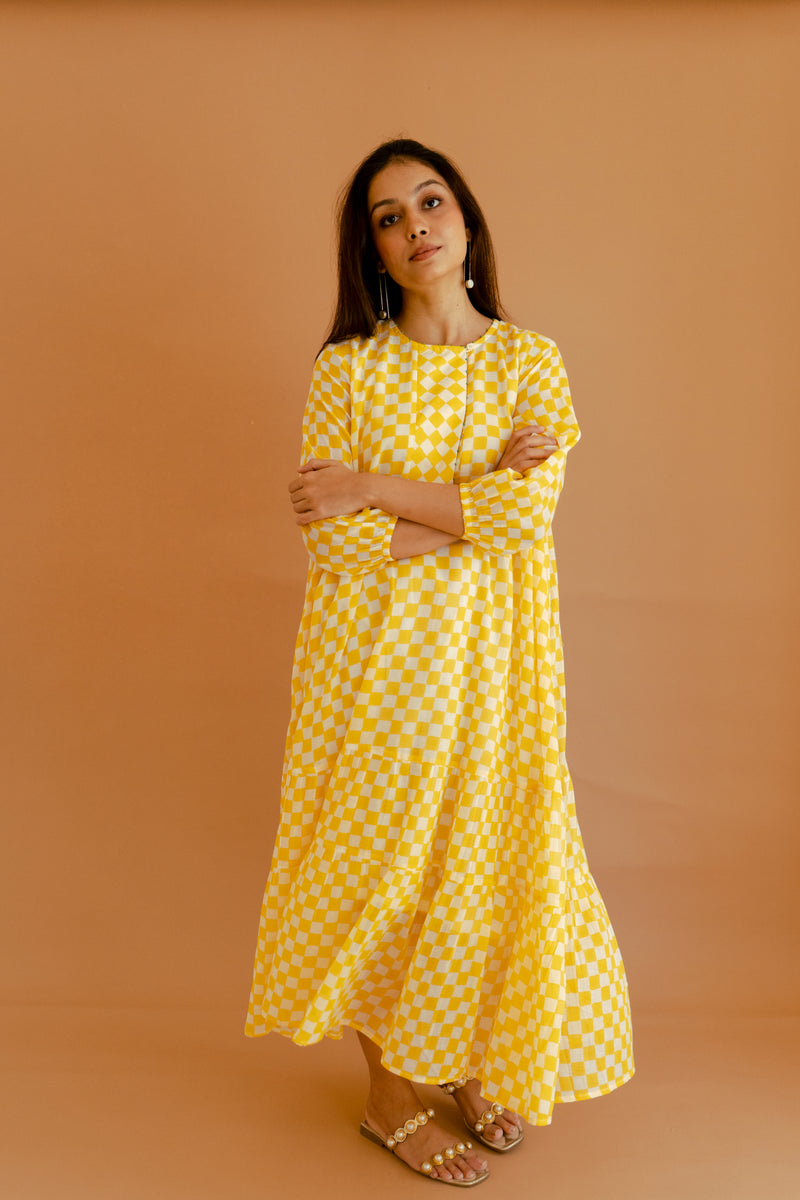 Marigold Checkmate Dress