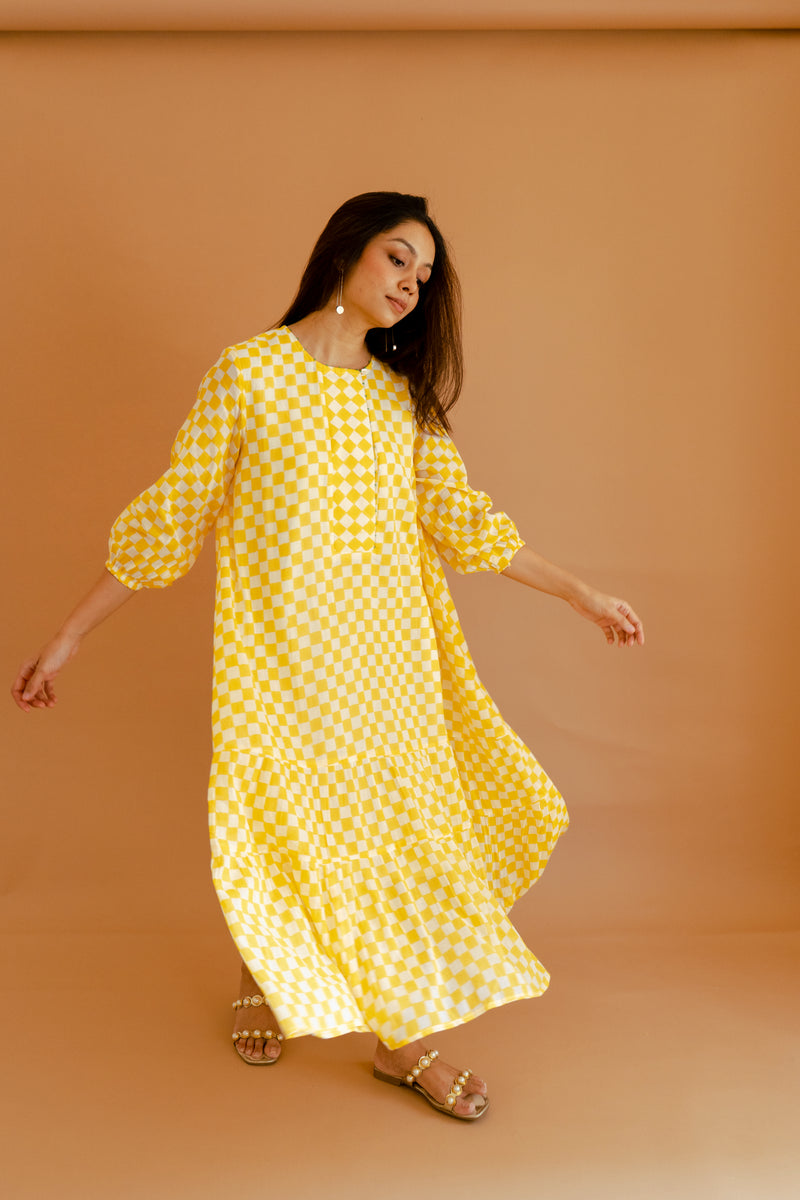 Marigold Checkmate Dress
