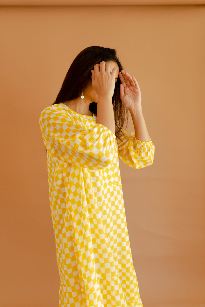 Marigold Checkmate Dress