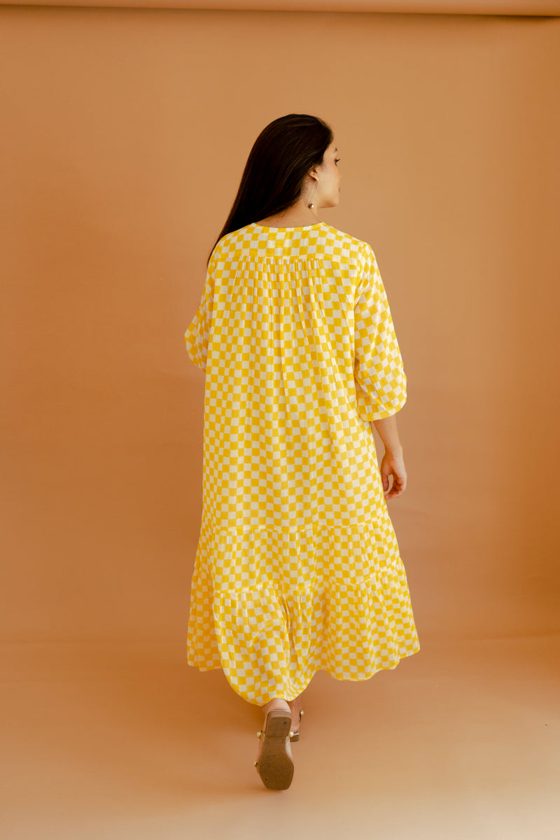 Marigold Checkmate Dress