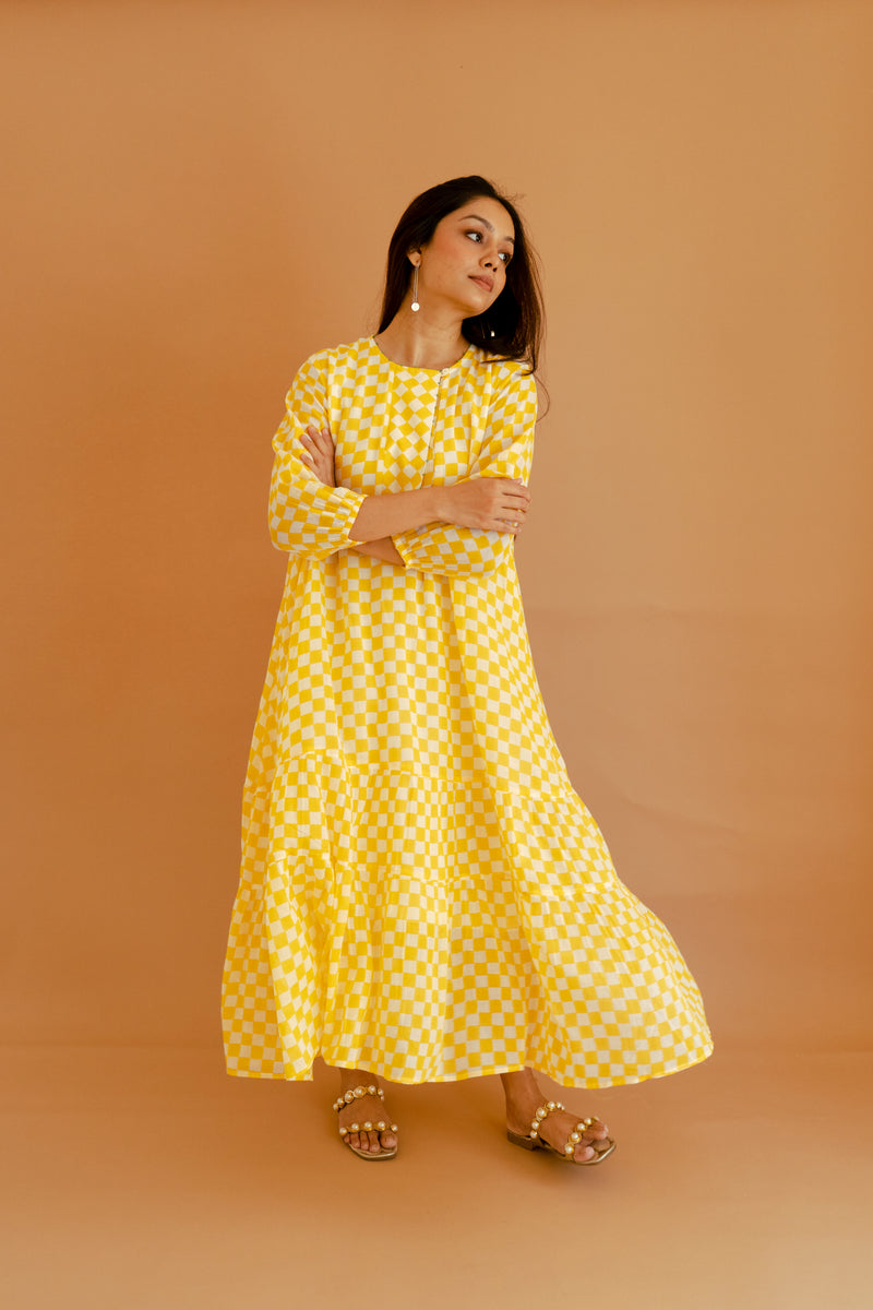 Marigold Checkmate Dress