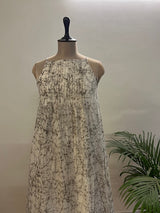 White Marble Print Dress