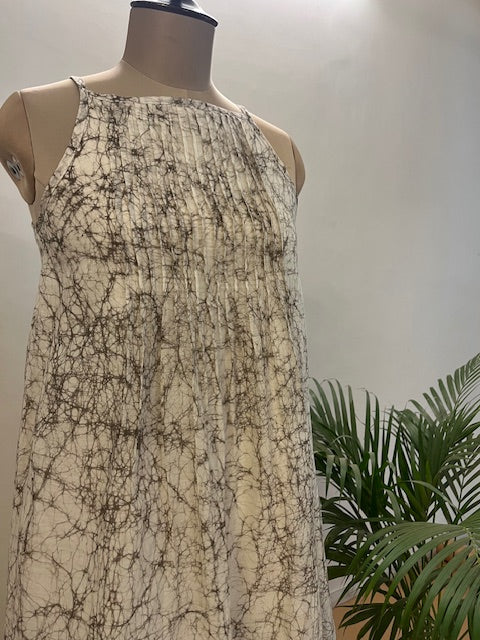 White Marble Print Dress