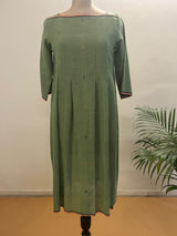 Green Pleated Dress