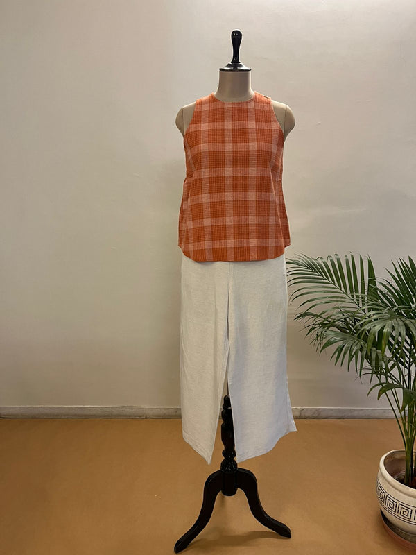 Orange Checkered Short Top