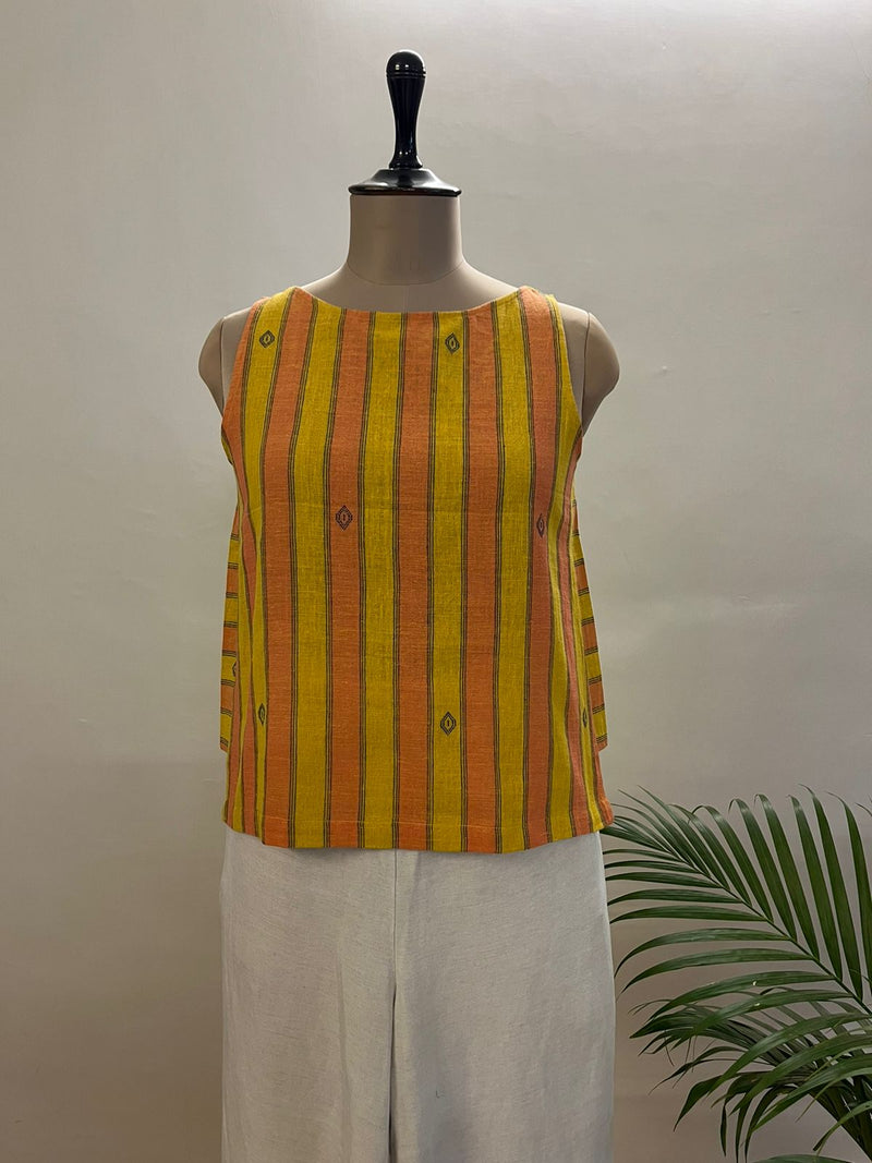 Yellow Striped short top