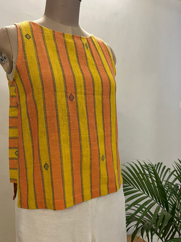 Yellow Striped short top