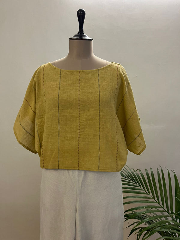 Mustard Striped Short Top