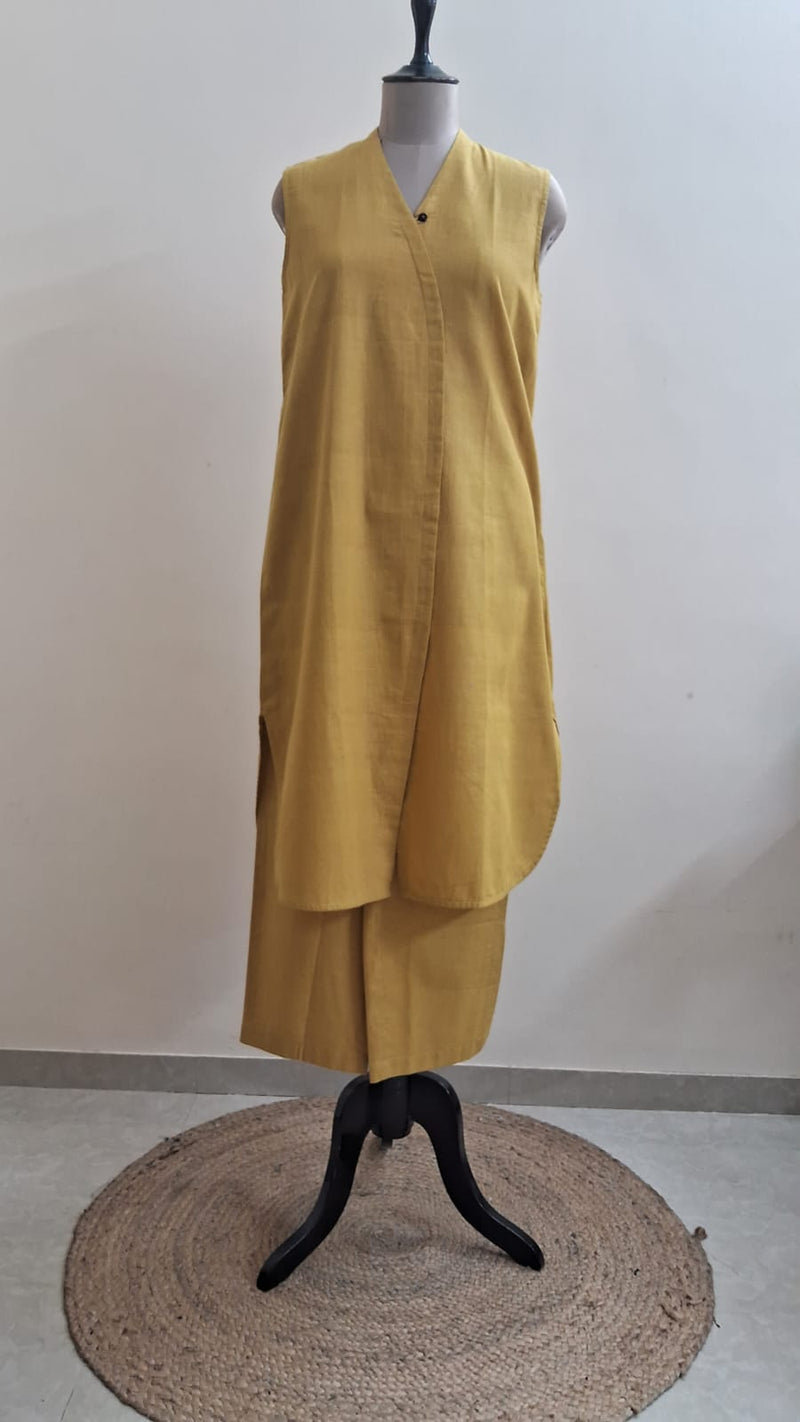 Mustard Plain Khadi Co-ord Set