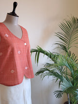 Geometric Floral Jamdani Waistcoat