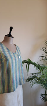 Green Striped Waistcoat