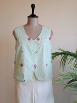 Light Green Jamdani Waistcoat