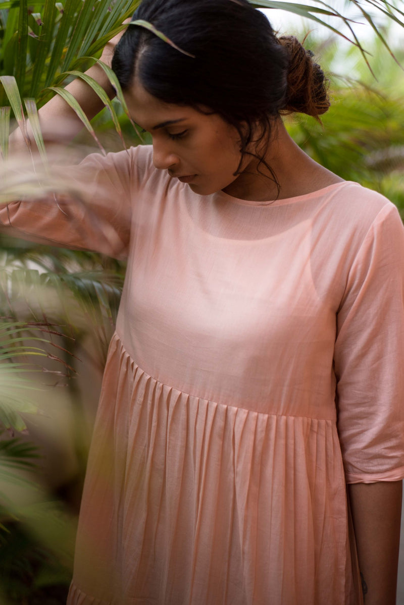 A Pinched Coral Dress