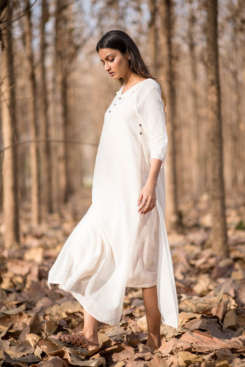 White Dress with Buttons