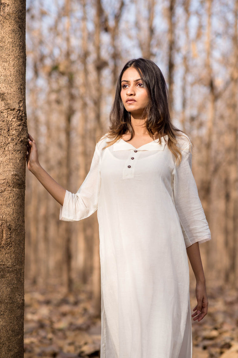 White Dress with Buttons