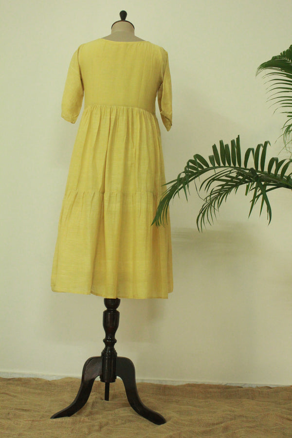 Mustard Yellow 3 Tiered Dress