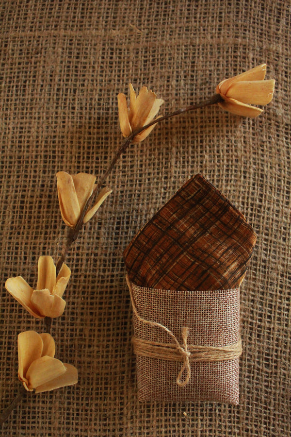 Rust Ajrakh Pocket Square