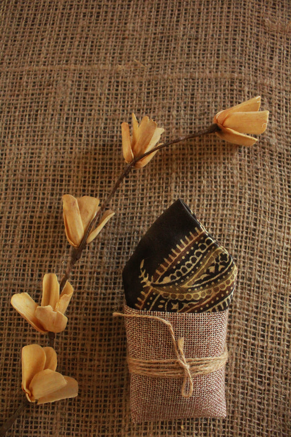 Olive Ajrakh Pocket Square
