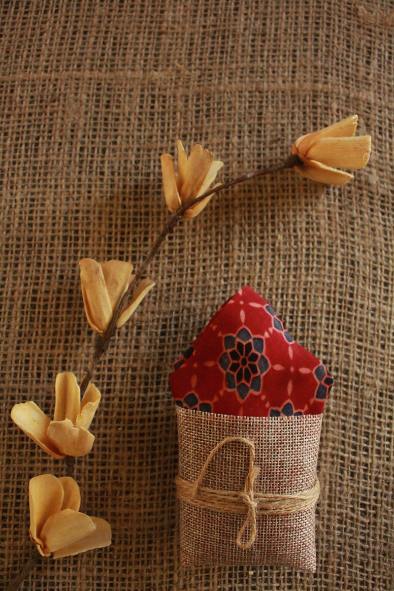 Red Ajrakh Pocket Square