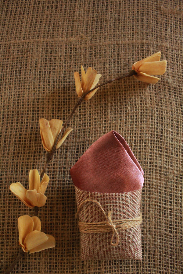 Salmon Pink Pocket Square