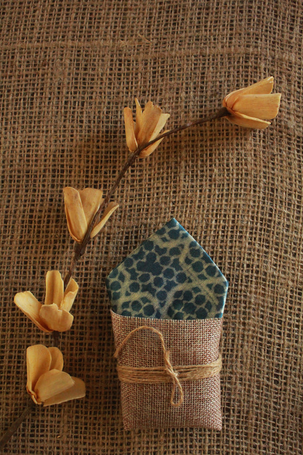Sky Blue Ajrakh Pocket Square