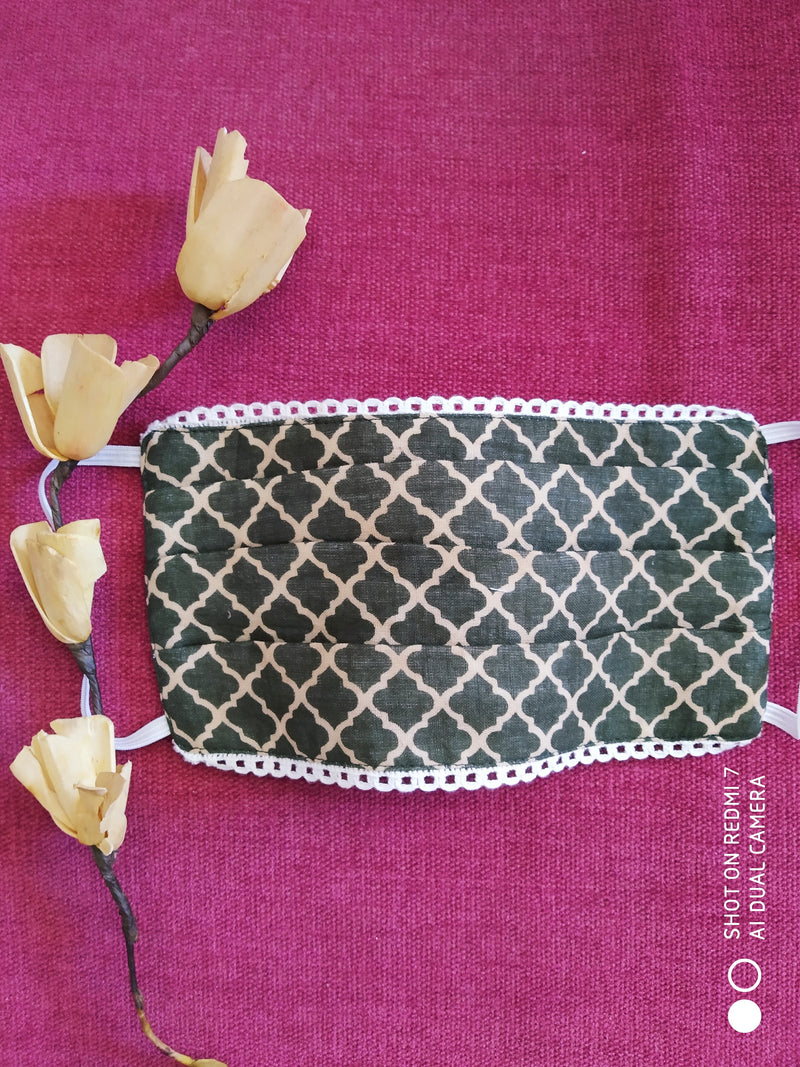Green cotton mask
