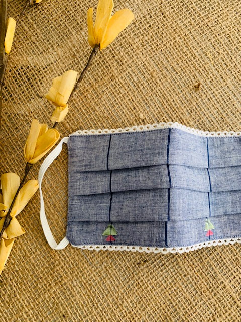 Denim Blue Jamdani Mask